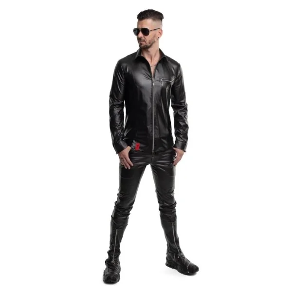 LANGARM HERREN SHIRT RMPASQUALE001 SCHWARZ VON REGNES FETISH PLANET