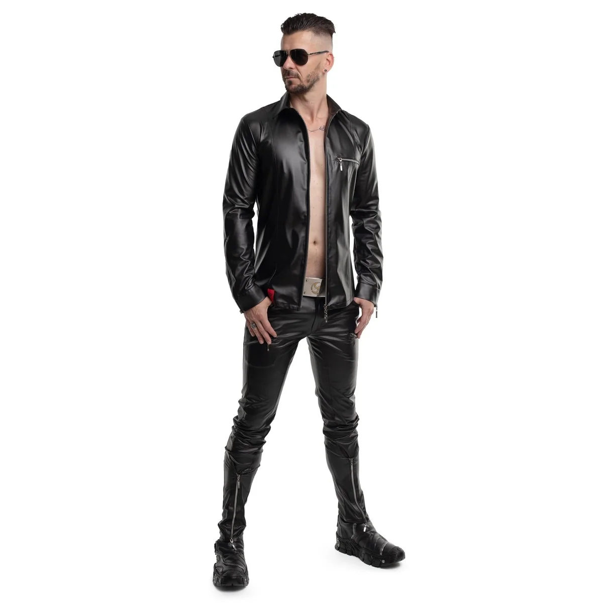LANGARM HERREN SHIRT RMPASQUALE001 SCHWARZ VON REGNES FETISH PLANET