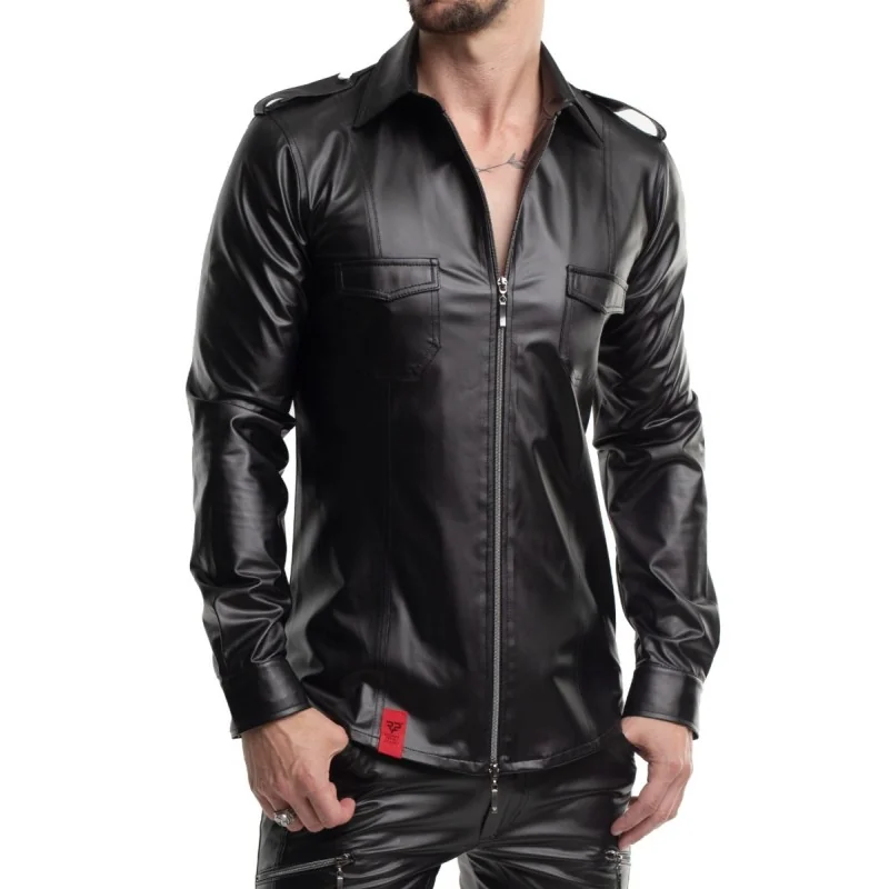 LANGARM HERREN SHIRT RMNATALE001 SCHWARZ VON REGNES FETISH PLANET