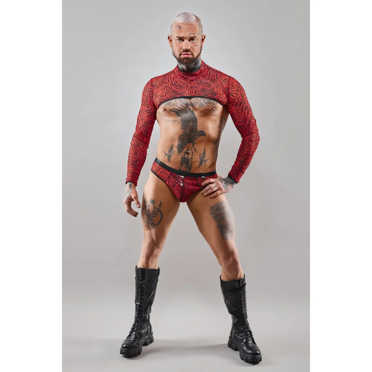 Crop Top Releonel001 Schwarz/Rot von Rfp Razor’s Edge Kollektion kaufen | Fesselliebe