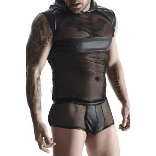 Kapuzen-Shirt Tsh005 Schwarz von Regnes Fetish Planet kaufen | Fesselliebe