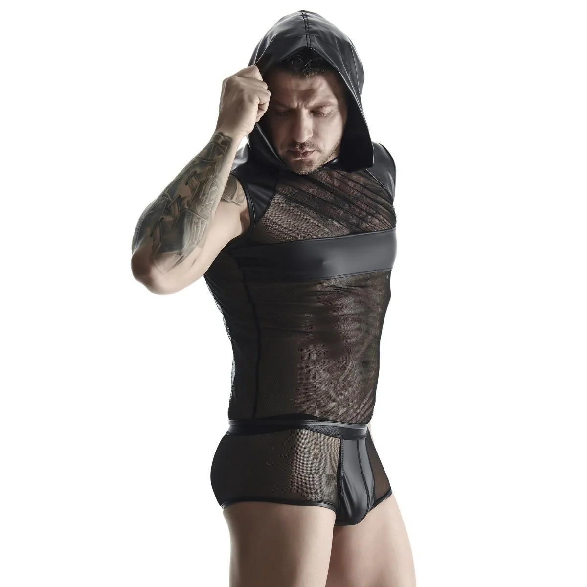 Kapuzen-Shirt Tsh005 Schwarz von Regnes Fetish Planet kaufen | Fesselliebe