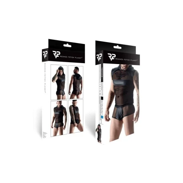 Kapuzen-Shirt Tsh005 Schwarz von Regnes Fetish Planet kaufen | Fesselliebe