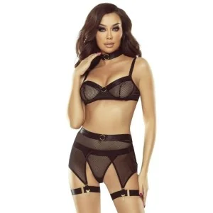 Schwarzes 6-Teilges Netz-Set von Provocative kaufen | Fesselliebe