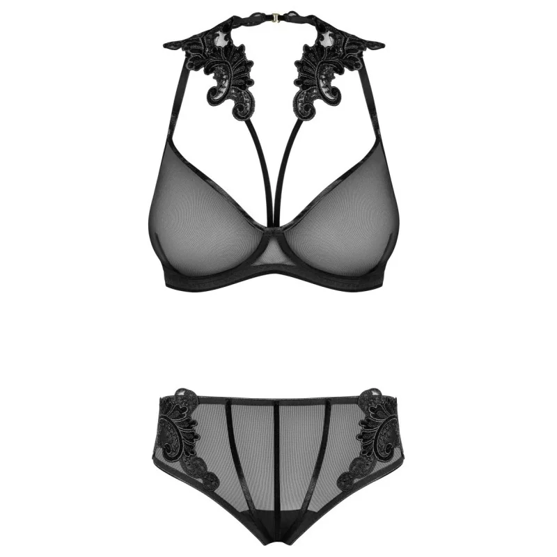 Set aus Bügel-Bh mit Stickerei und Panty 171818 von Petite Noir kaufen | Fesselliebe