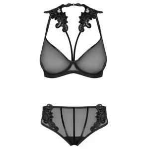Set aus Bügel-Bh mit Stickerei und Panty 171818 von Petite Noir kaufen | Fesselliebe