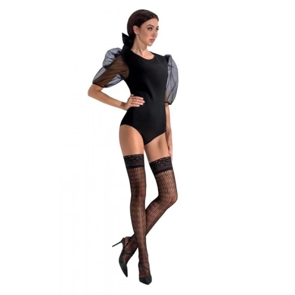 Halterlose Strümpfe St017 Schwarz von Passion kaufen | Fesselliebe