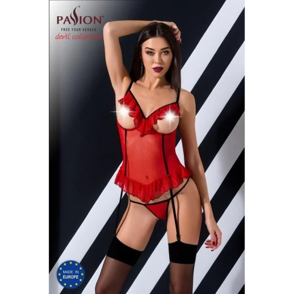 Rotes Ouvert Corset Cherry von Passion Devil Collection kaufen | Fesselliebe