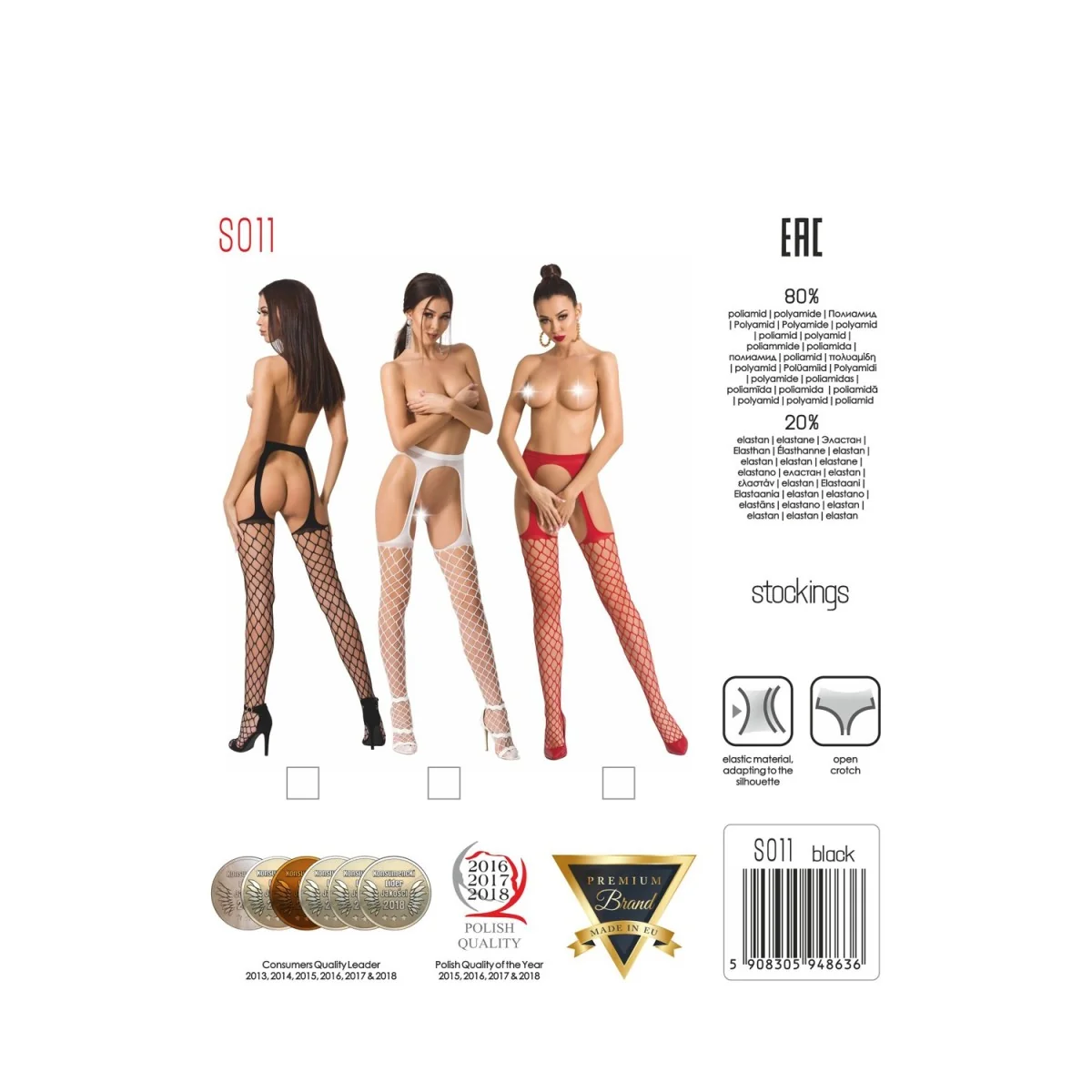 Ouvert Strumpfhose S011 Schwarz von Passion Erotic Line kaufen | Fesselliebe