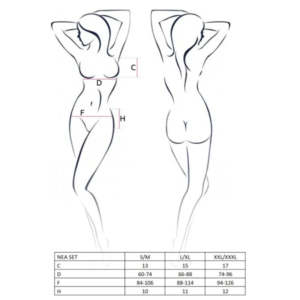 Schwarz/Ecru Set Nea von Passion kaufen | Fesselliebe