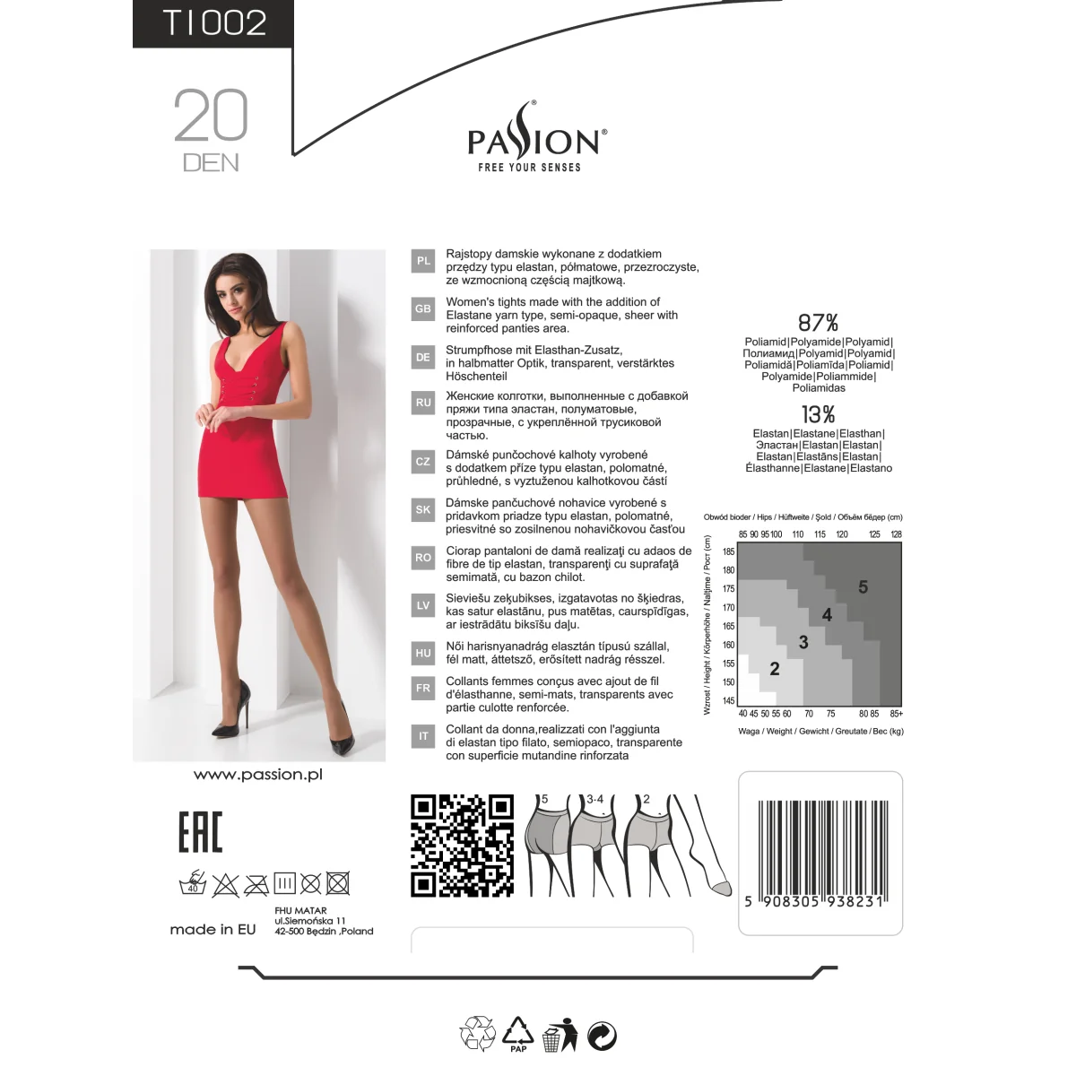 Strumpfhose Ti002 Schwarz von Passion kaufen | Fesselliebe