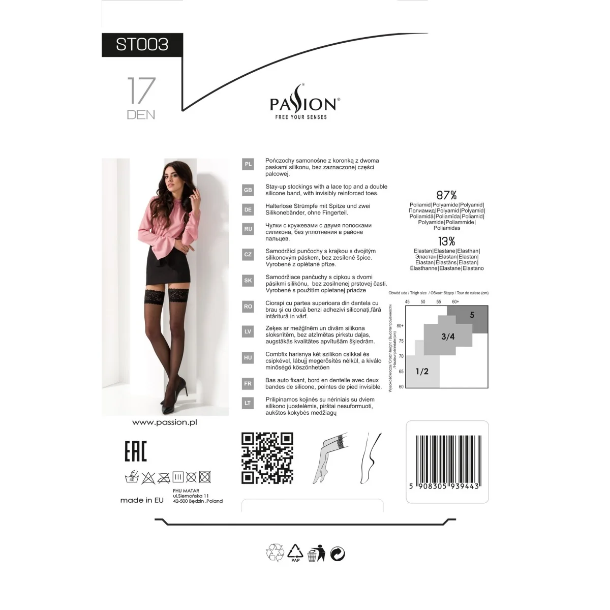 Halterlose Strümpfe St003 Weiß von Passion kaufen | Fesselliebe