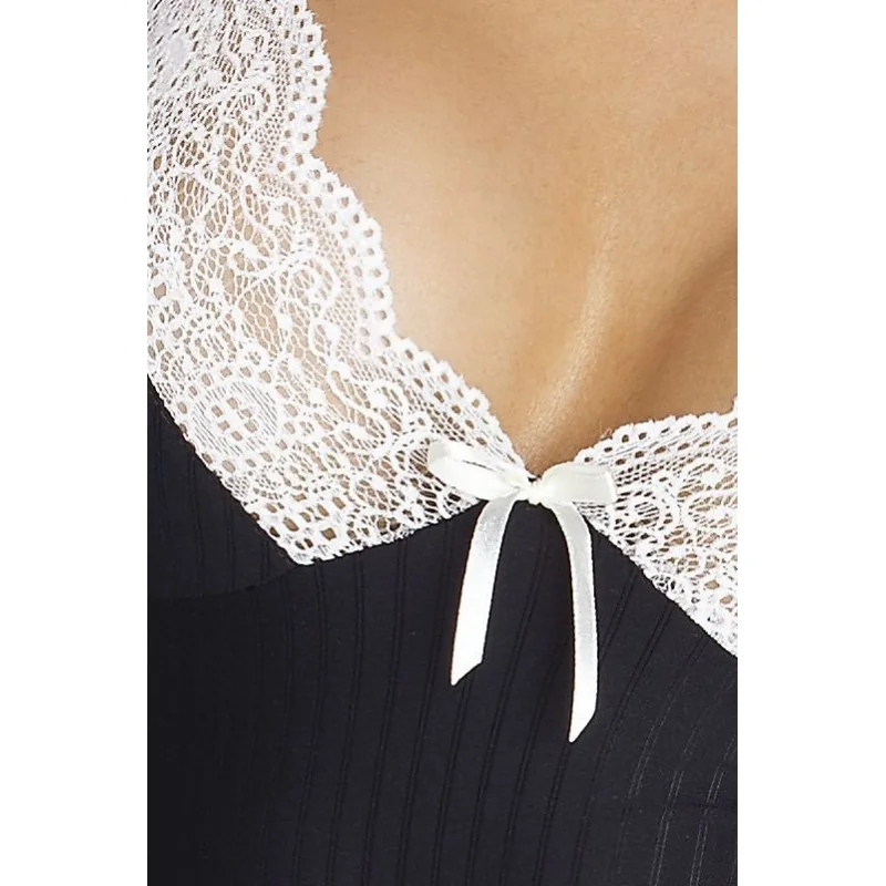 Schwarz/Weißes Strapshemd Camille von Passion Plus Size kaufen | Fesselliebe 2