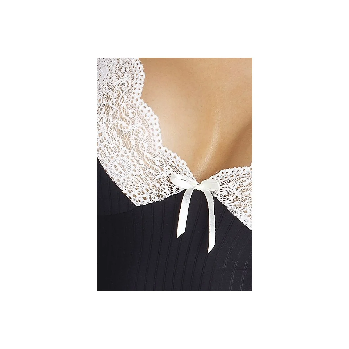 Schwarz/Weißes Strapshemd Camille von Passion Plus Size kaufen | Fesselliebe