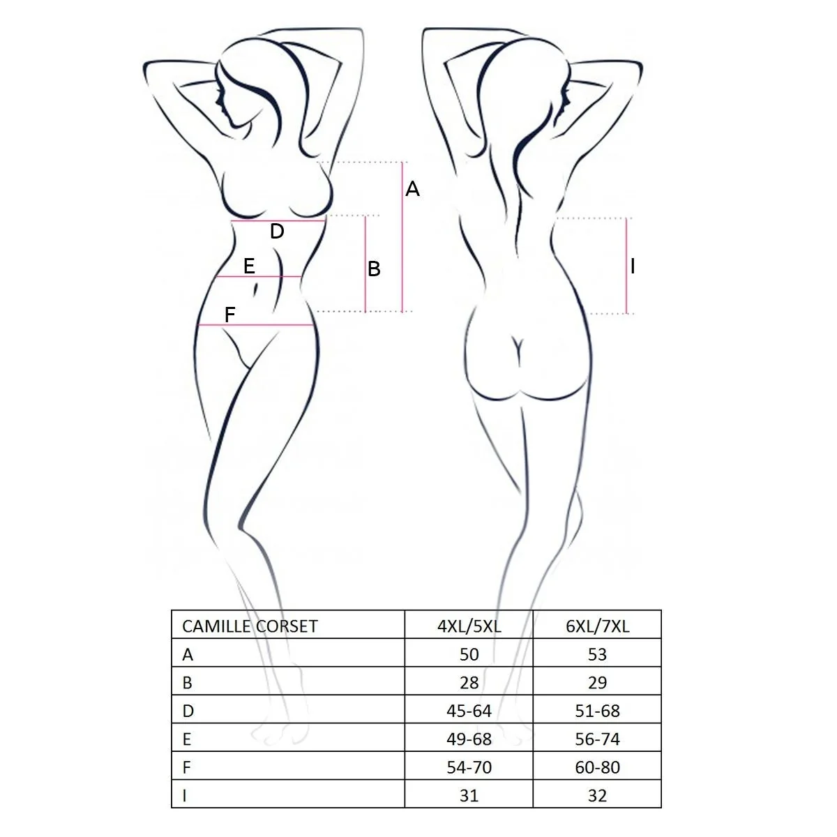 Schwarz/Weißes Strapshemd Camille von Passion Plus Size kaufen | Fesselliebe