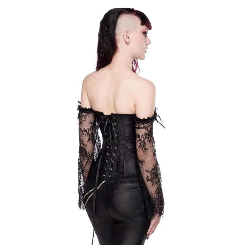 Gothic-Corsage mit Ärmeln aus Spitze 90001 von Ocultica kaufen | Fesselliebe 2