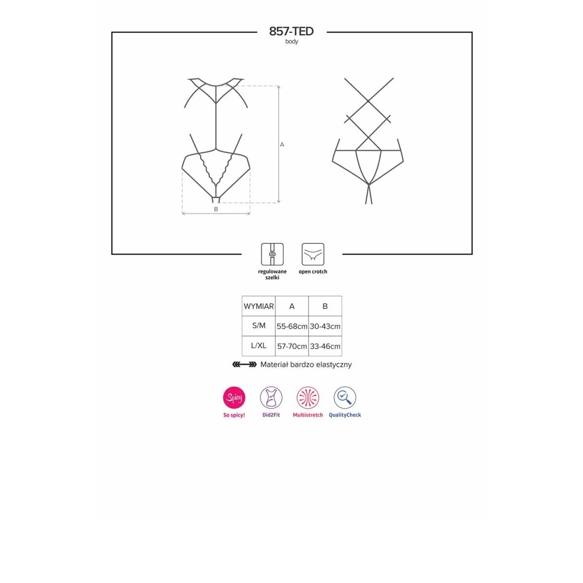 Ouvert Body Schwarz 857-Ted-1 von Obsessive kaufen | Fesselliebe