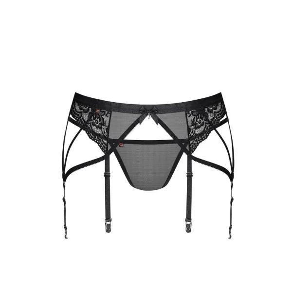 Strumpfhaltergürtel + T-String Schwarz 854-Gar-1 von Obsessive kaufen | Fesselliebe