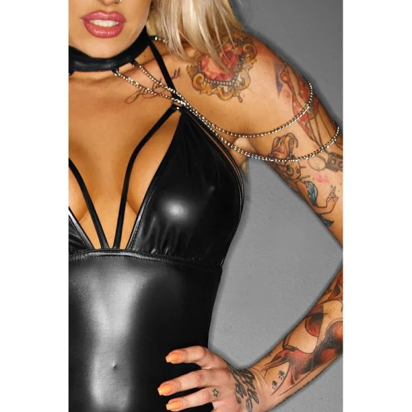 Schwarzer Straps-Body F109 von Noir Handmade Immoral Kollektion kaufen | Fesselliebe