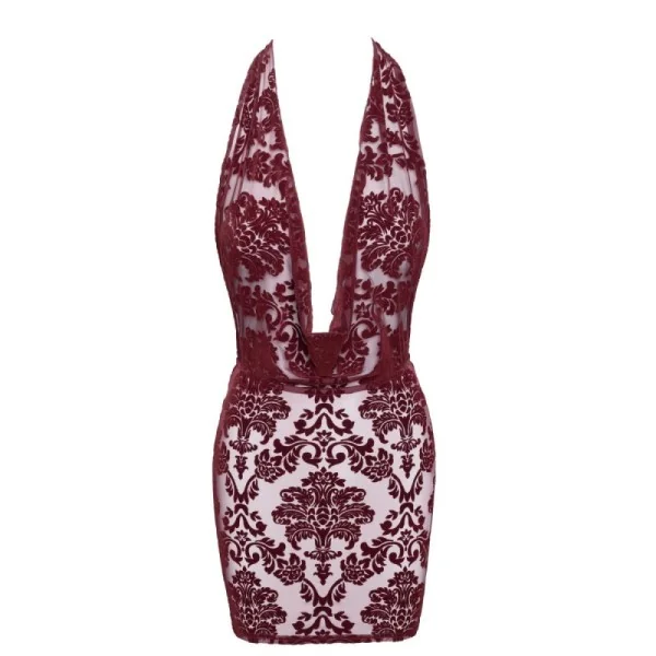 F385 MINIKLEID KINK ROYAL MIT WASSERFALLAUSSCHNITT VON NOIR HANDMADE