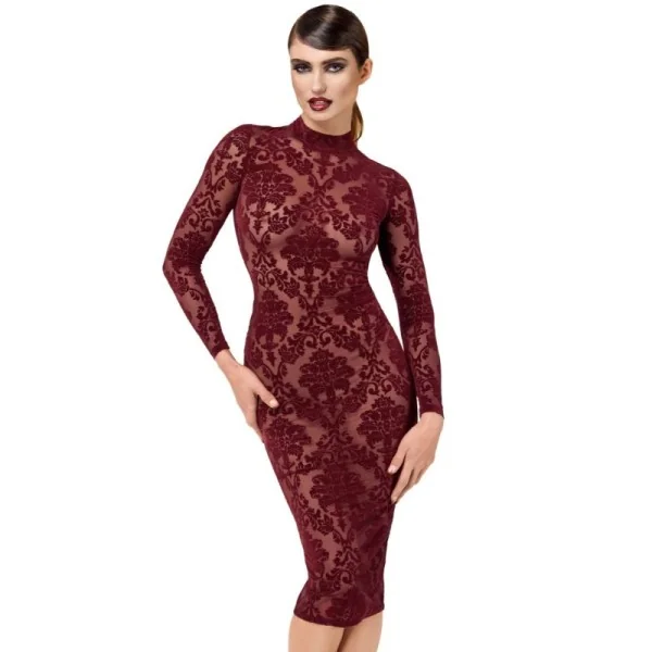 F384 HALBLANGES FLOCKKLEID KINK ROYAL VON NOIR HANDMADE