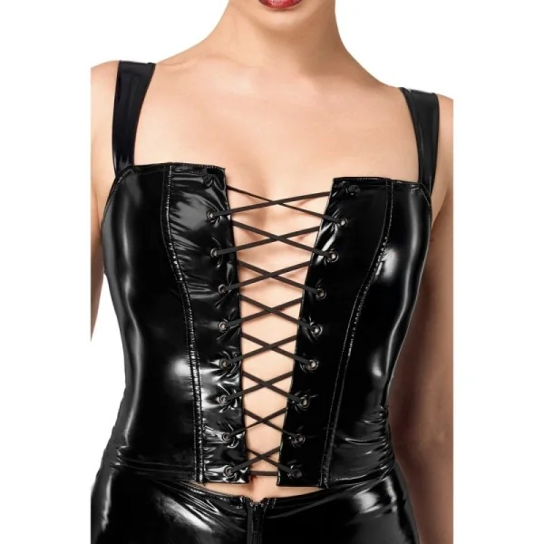 F379 DOMINAE LACK CORSET TOP VON NOIR HANDMADE