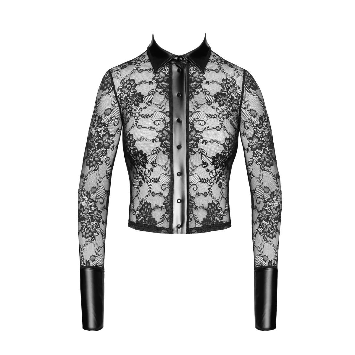 F377 NOIRELLE LACE BUTTON-UP SHIRT VON NOIR HANDMADE