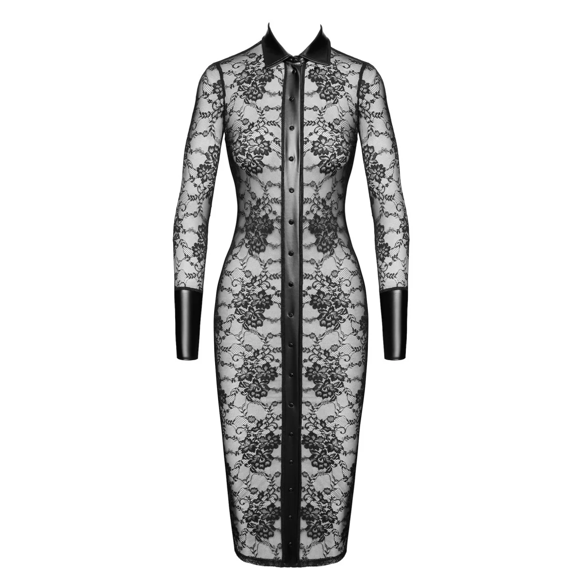 F376 HALBLANGES KLEID NOIRELLE AUS SPITZE VON NOIR HANDMADE