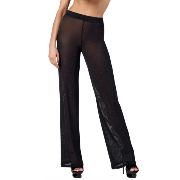 F374 ONYX SHEER PALAZZO HOSE VON NOIR HANDMADE
