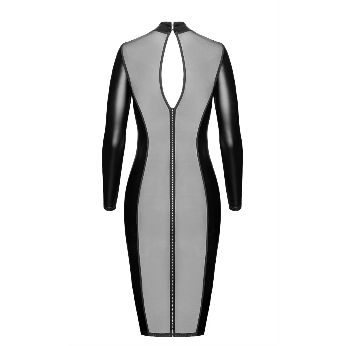 F371 LUXURIA CRYSTAL SHEER MIDIKLEID VON NOIR HANDMADE