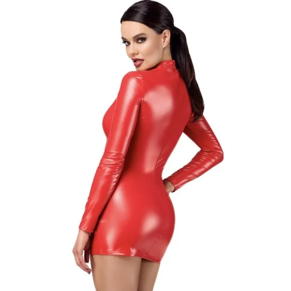 F367 BOMBSHELL BODYCON MINIKLEID ROT VON NOIR HANDMADE