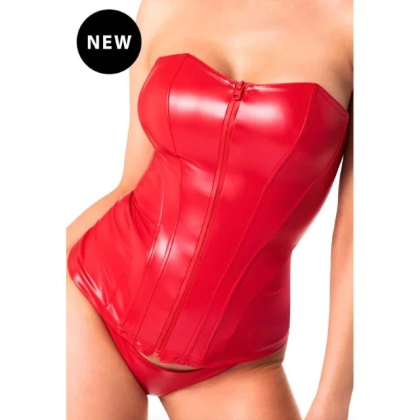 Wetlook Corsagen-Top rot F355 von Noir Hanndmade Orgia Collection kaufen | Fesselliebe