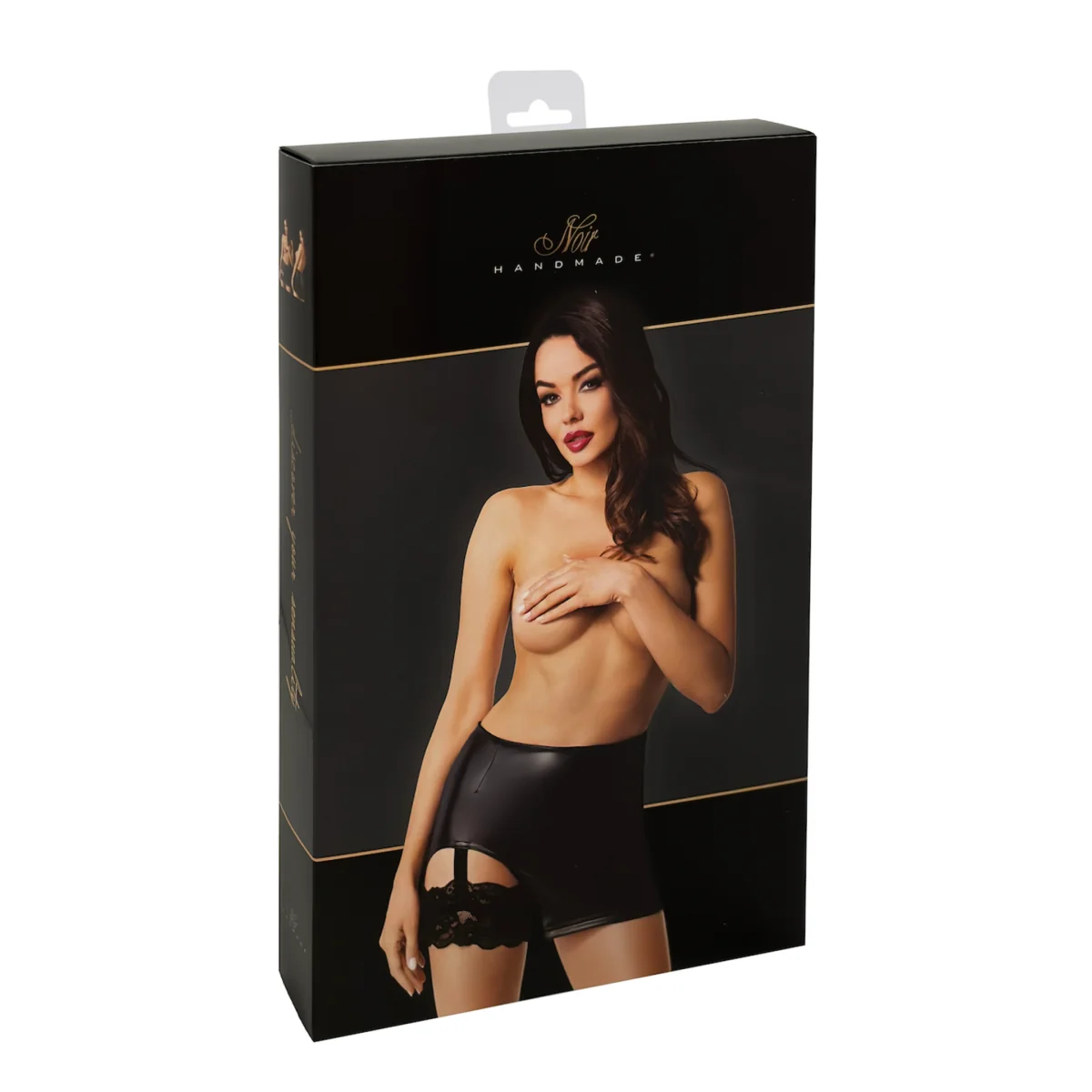 Wetlook Minirock mit Strumpfband F345 von Noir Handmade kaufen | Fesselliebe