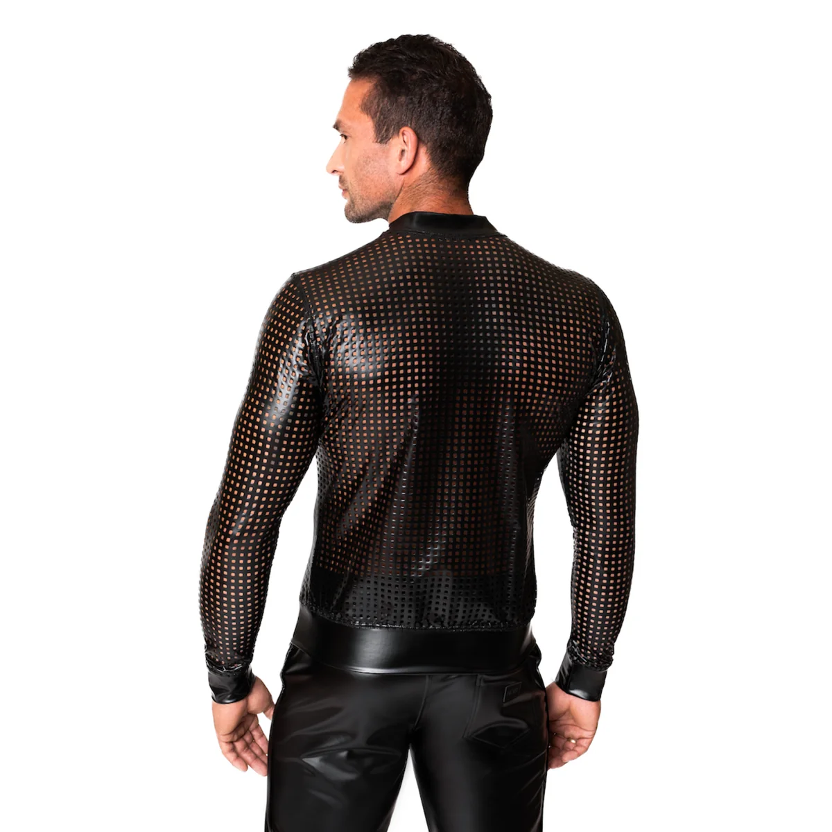 Schwarze Powerwetlook Jacke H076 von Noir Handmade Chaos Collection kaufen | Fesselliebe