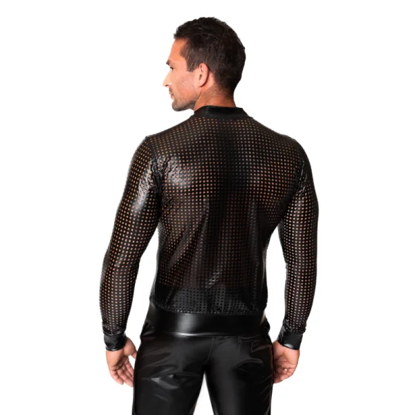 Schwarze Powerwetlook Jacke H076 von Noir Handmade Chaos Collection kaufen | Fesselliebe