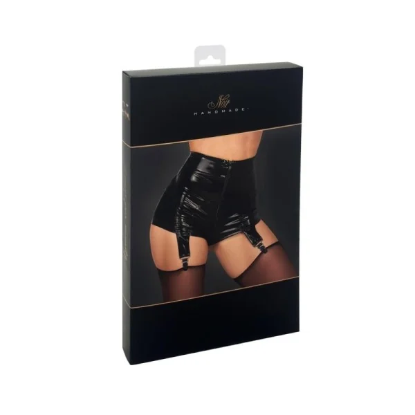 F325 Wetlook Shorts mit Pvc Strumpfhaltern von Noir Handmade kaufen | Fesselliebe