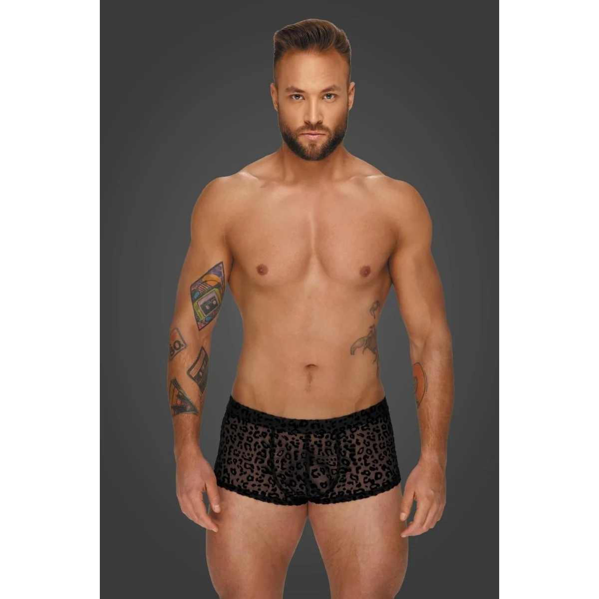 Leopard Flock Shorts H072 von Noir Handmade Aplpha Collection kaufen | Fesselliebe