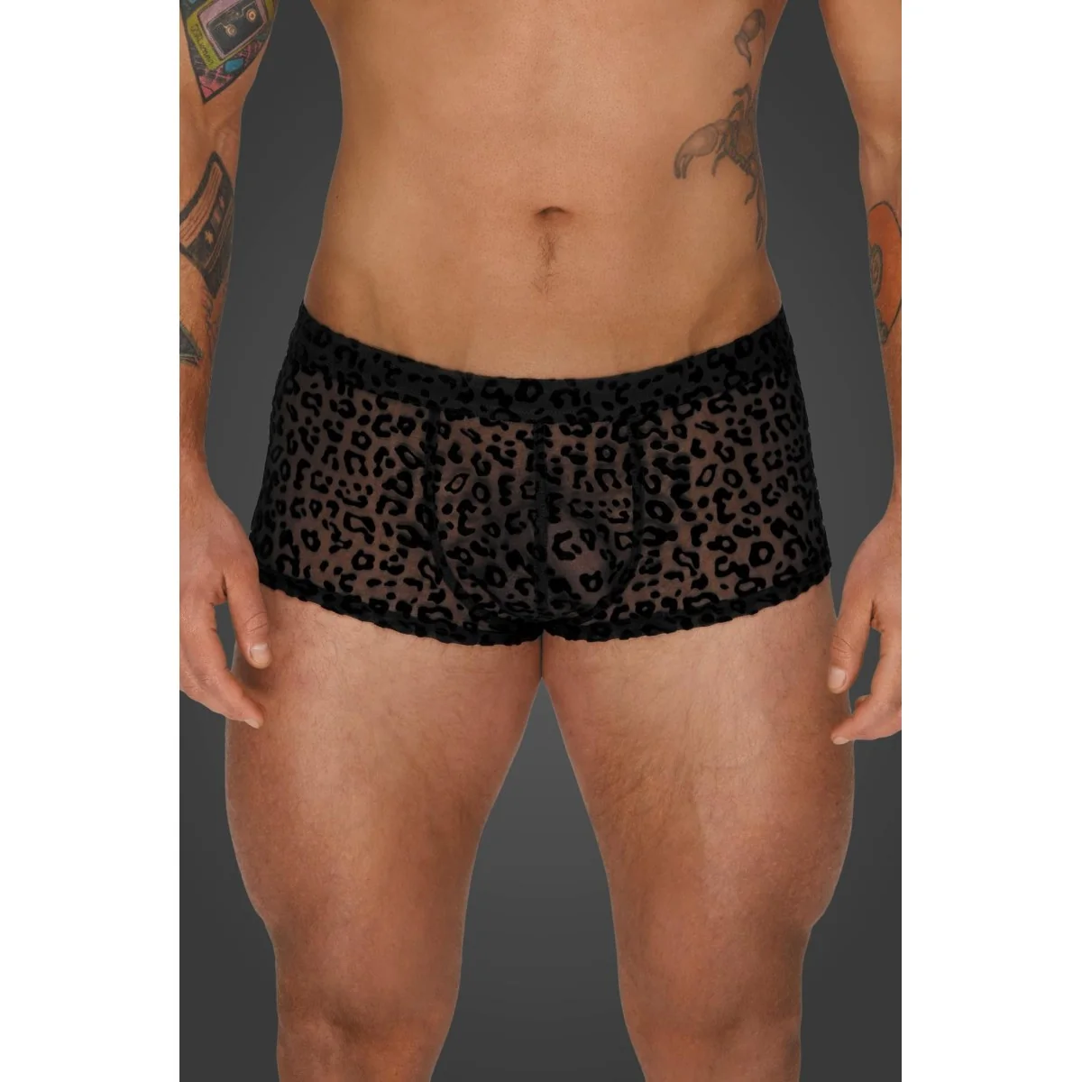 Leopard Flock Shorts H072 von Noir Handmade Aplpha Collection kaufen | Fesselliebe