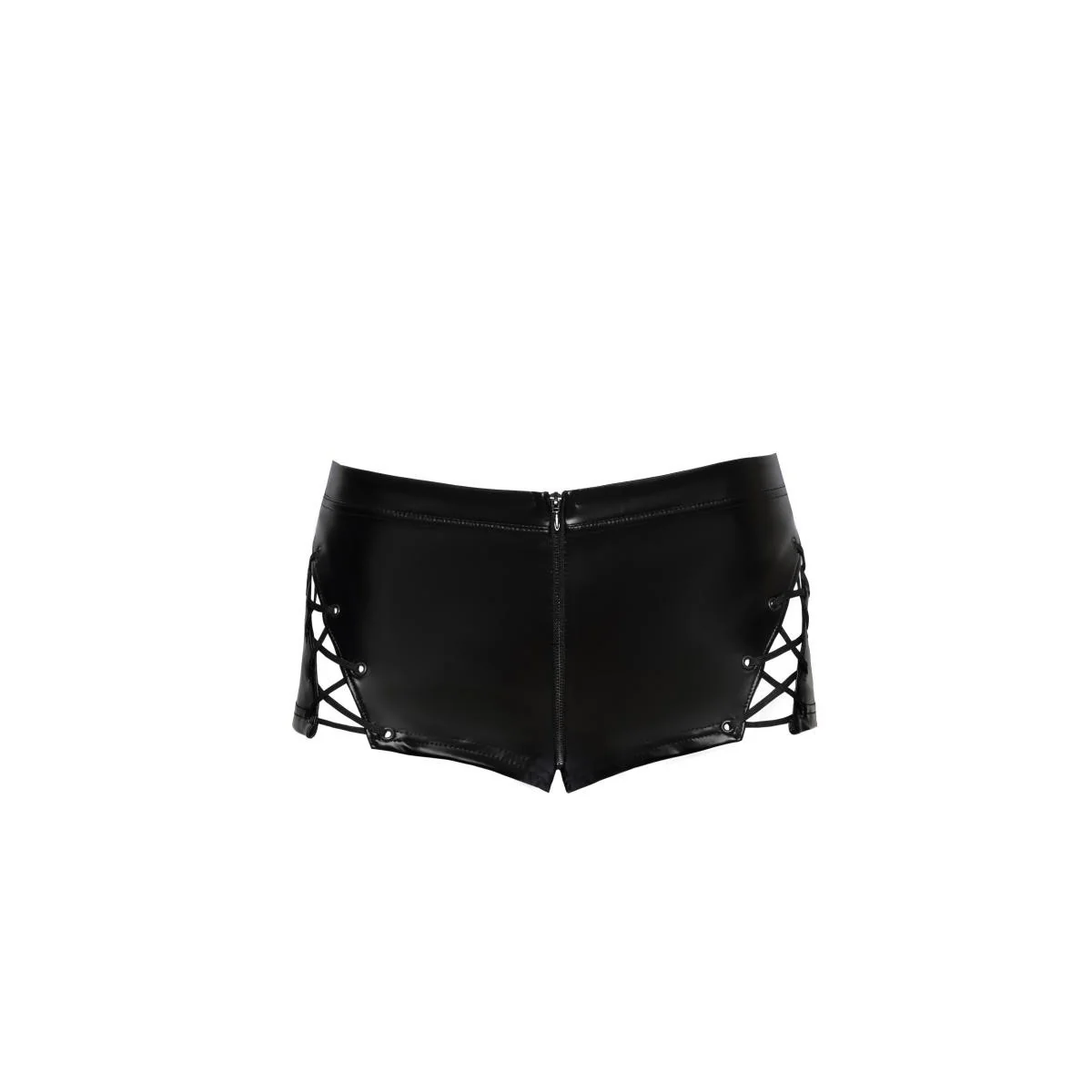 F292 Powerwetlook Shorts mit Schnürrung von Noir Handmade kaufen | Fesselliebe