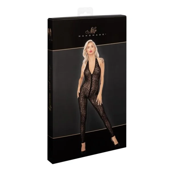 F286 Neckholder Catsuit Leopardenmuster von Noir Handmade kaufen | Fesselliebe