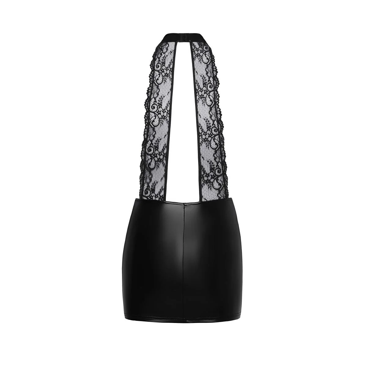 F279 Kurzes Powerwetlook Kleid mit Spitze von Noir Handmade kaufen | Fesselliebe