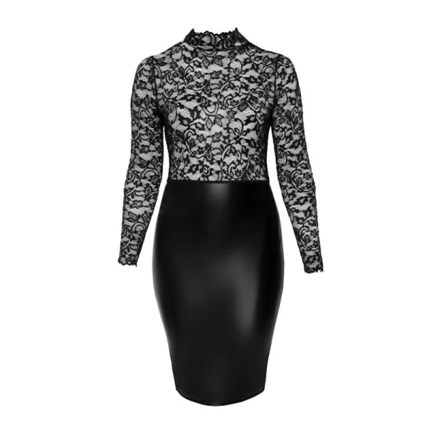 Midi Kleid mit Weicher Spitze F269 von Noir Handmade Curve Collection kaufen | Fesselliebe