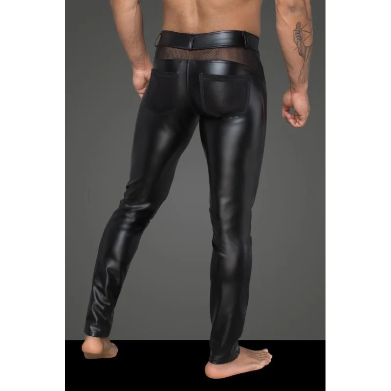 Powerwetlook-Longpants mit Einsätzen und Taschen aus 3d-Netz H059 von Noir Handmade Rebellious Collection kaufen | Fesselliebe 2