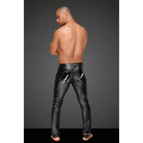 Powerwetlook Herrenhose mit Dekorativen Pvc Zierfalten und Gesäßtaschen H051 von Noir Handmade Decadence Collection kaufen | Fesselliebe