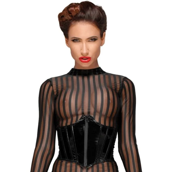 Pvc Korsett mit Verstellbarer Schnürung Auf der Rückseite F193 von Noir Handmade Decadence Collection kaufen | Fesselliebe