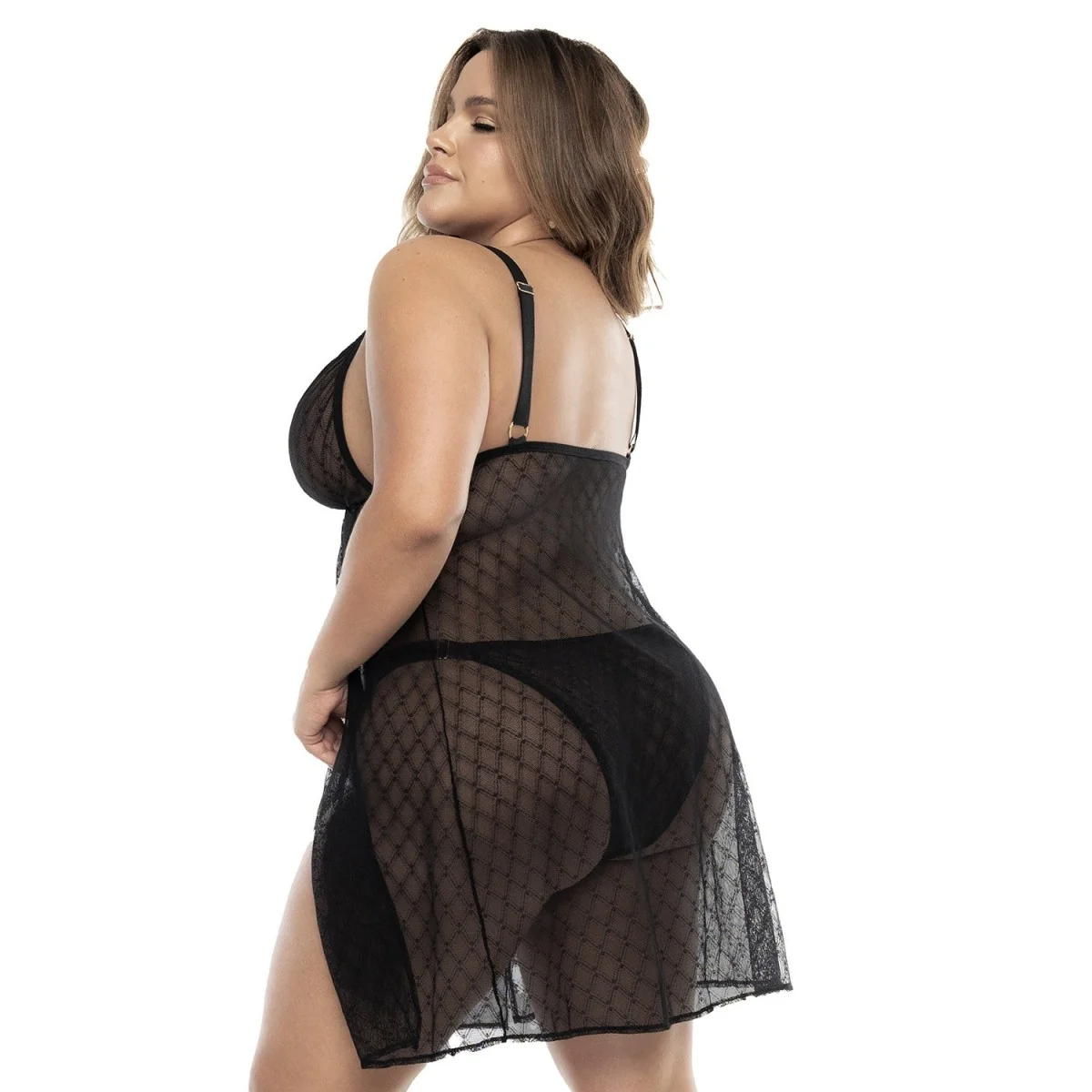 Schwarzes Babydoll Plus Size - Mal7498xblk von Mapale kaufen | Fesselliebe
