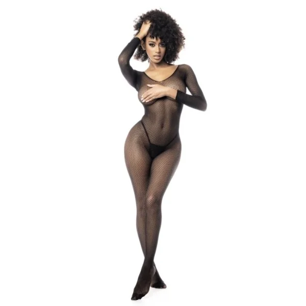 Langärmliger Netz-Bodystocking – Mal1102blk von Mapale kaufen | Fesselliebe