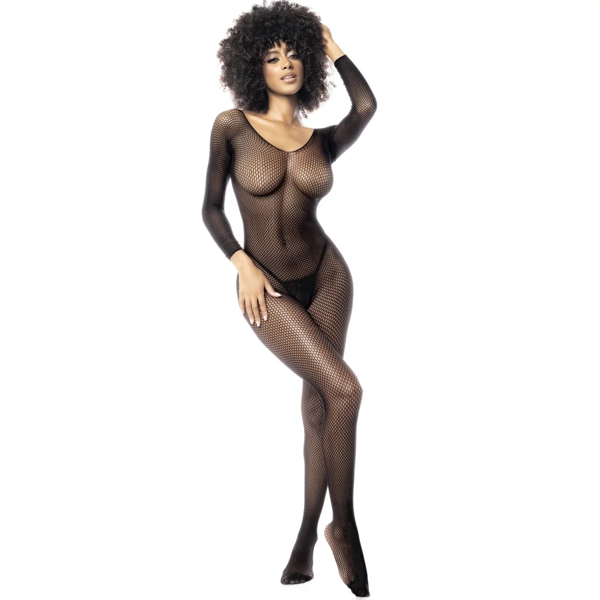 Langärmliger Netz-Bodystocking – Mal1102blk von Mapale kaufen | Fesselliebe