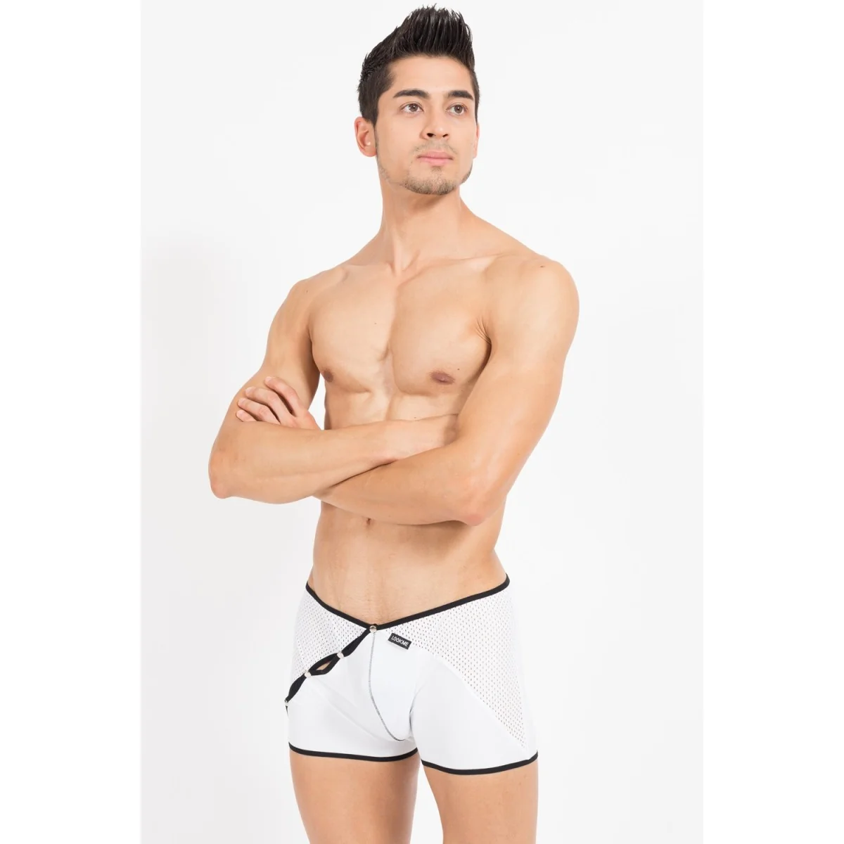 Weiß/Schwarzer Herren-Boxer Mixing 43-67 von Look Me kaufen | Fesselliebe