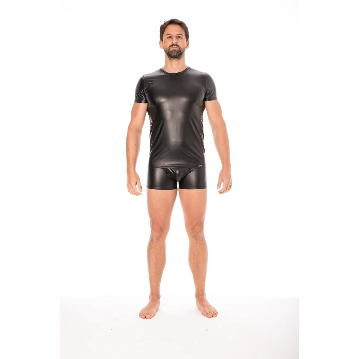 Schwarze Wetlook T-Shirt 2008-81 von Look Me kaufen | Fesselliebe